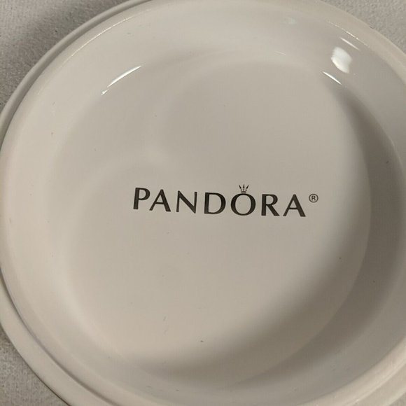 PANDORA "SHINE BRIGHT" SILVER KEEPSAKE JEWELRY BOX RETIRED Holiday Ceramic Gift - Picture 3 of 7